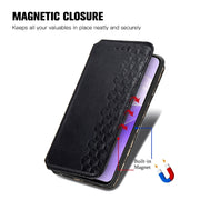 For Ulefone Note 15 Cubic Grid Pressed Magnetic Leather Phone Case(Black)