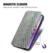 For Ulefone Note 15 Cubic Grid Pressed Magnetic Leather Phone Case(Grey)