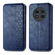 For Ulefone Note 15 Cubic Grid Pressed Magnetic Leather Phone Case(Blue)