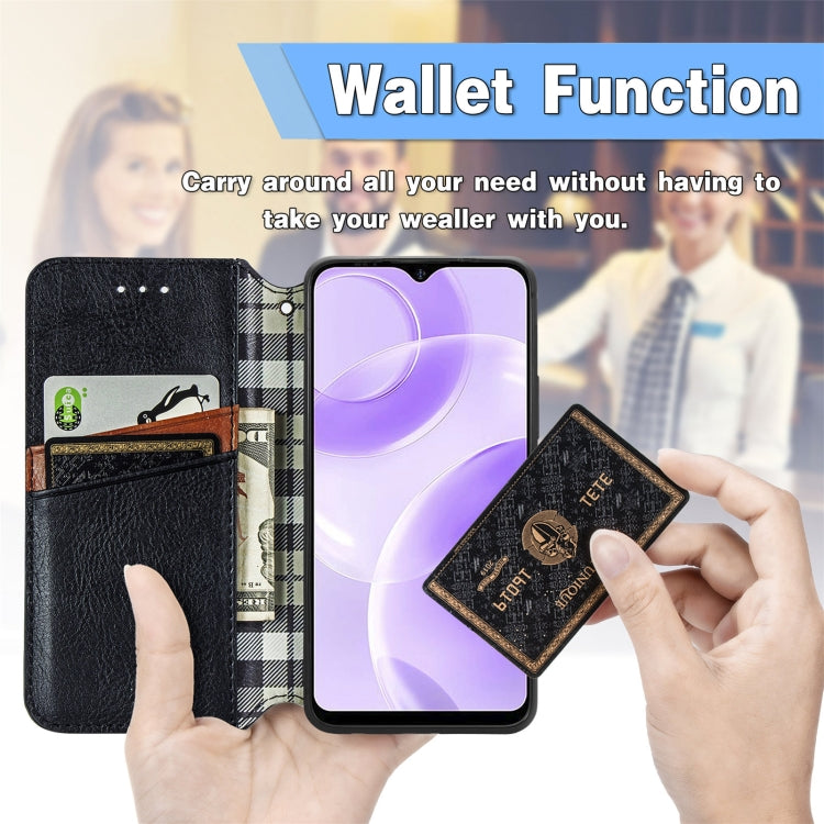 For Ulefone Note 15 Cubic Grid Pressed Magnetic Leather Phone Case(Green)