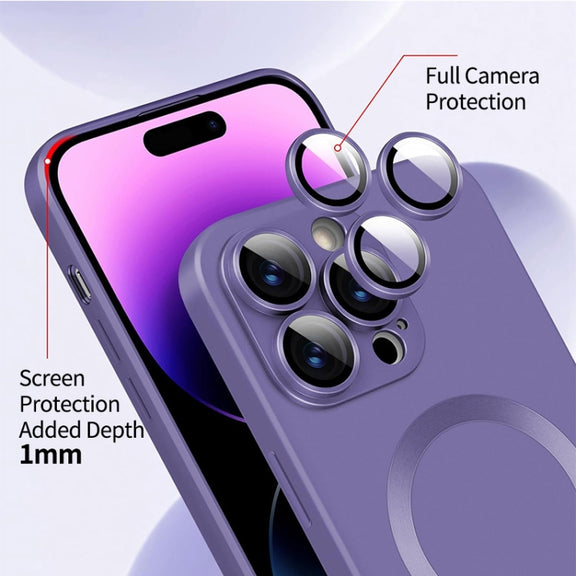 For iPhone 16 Pro Max ENKAY MagSafe Matte TPU Phone Case with Lens Film(Purple)
