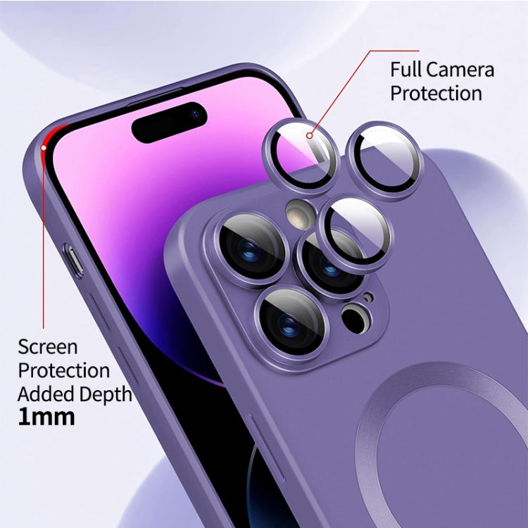For iPhone 16 Pro Max ENKAY MagSafe Matte TPU Phone Case with Lens Film(Purple)