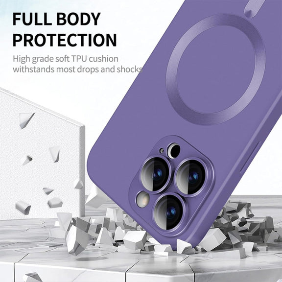 For iPhone 16 Pro Max ENKAY MagSafe Matte TPU Phone Case with Lens Film(Purple)