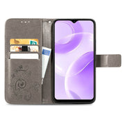 For Ulefone Note 15 Four-leaf Clasp Embossed Buckle Leather Phone Case(Grey)