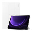 For Samsung Galaxy Tab S9 FE ENKAY Tri-fold Custer Texture Leather Smart Tablet Case(White) - free shipping - PMC TechLife - Order now!