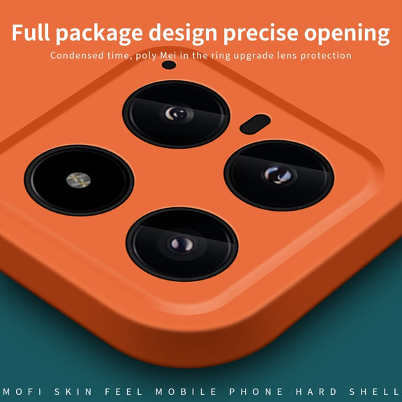 For Xiaomi 14 MOFI Qin Series Skin Feel All-inclusive PC Phone Case(Orange)