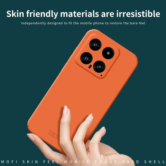 For Xiaomi 14 MOFI Qin Series Skin Feel All-inclusive PC Phone Case(Orange)