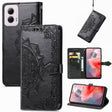 For Motorola Moto G Power 2024 Mandala Flower Embossed Leather Phone Case(Black) - Motorola Cases by PMC Jewellery | Online Shopping South Africa | PMC Jewellery | Buy Now Pay Later Mobicred
