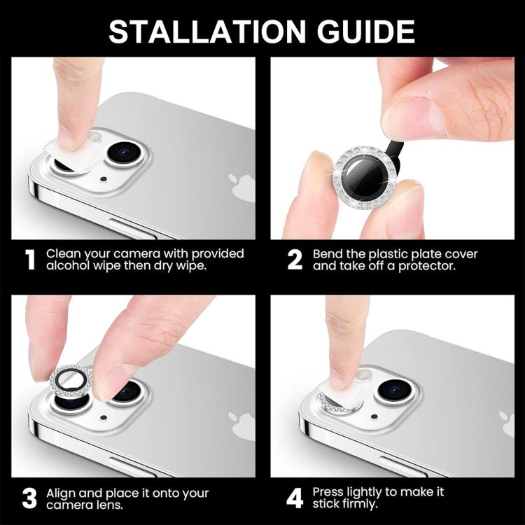 For iPhone 16e ENKAY AR Anti-reflection Individual Diamond Ring Camera Lens Glass Full Film(Pink)