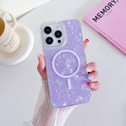 For iPhone 12 Pro Max Shell Texture MagSafe TPU Phone Case(Purple)