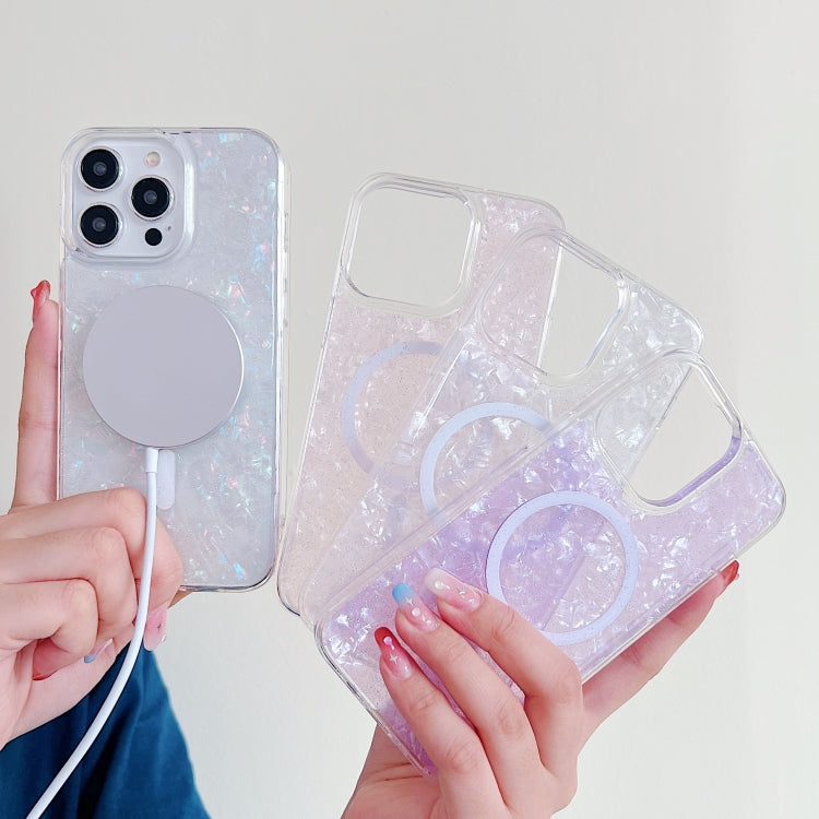 For iPhone 15 Shell Texture MagSafe TPU Phone Case(Dazzling)