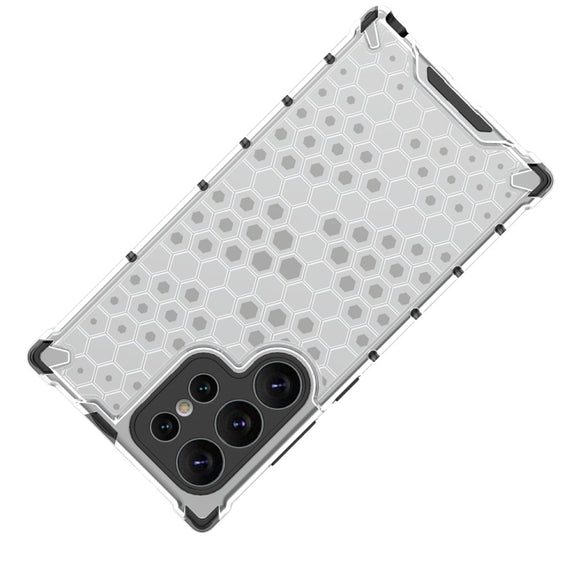 For Samsung Galaxy S24 Ultra 5G Shockproof Honeycomb Phone Case(Red)