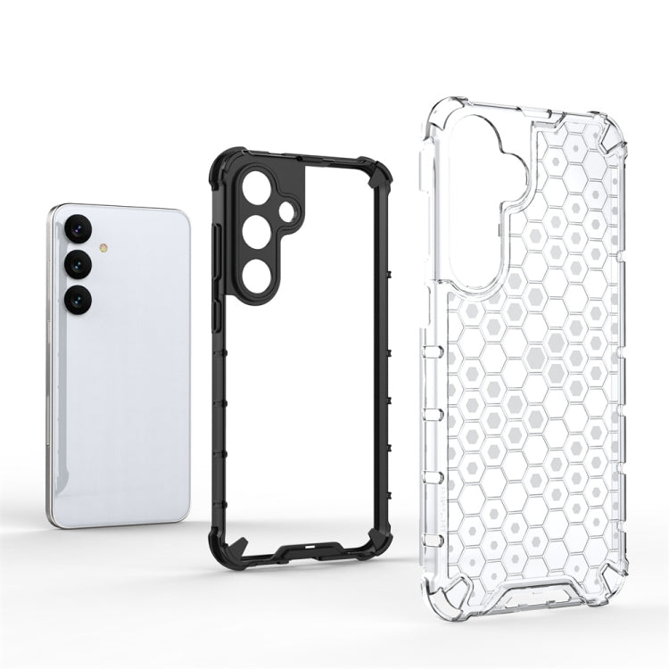 For Samsung Galaxy S24+ 5G Shockproof Honeycomb Phone Case(Black)