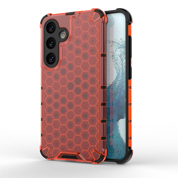 For Samsung Galaxy S24 5G Shockproof Honeycomb Phone Case(Red)