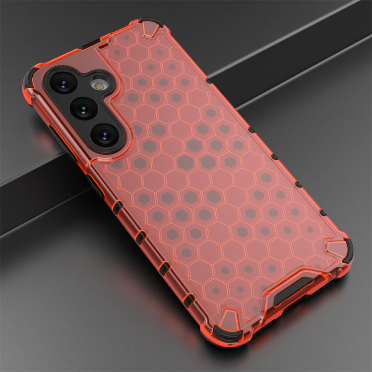 For Samsung Galaxy S24 5G Shockproof Honeycomb Phone Case(Red)