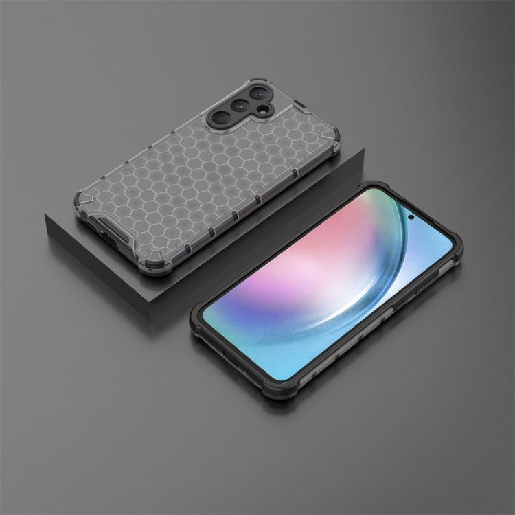 For Samsung Galaxy A55 Shockproof Honeycomb Phone Case(Black)
