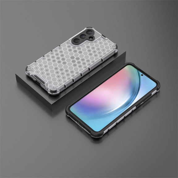 For Samsung Galaxy A55 Shockproof Honeycomb Phone Case(White)