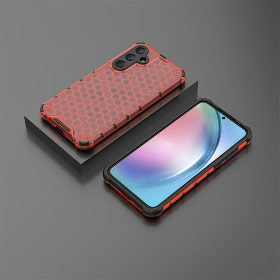 For Samsung Galaxy A55 Shockproof Honeycomb Phone Case(Red)