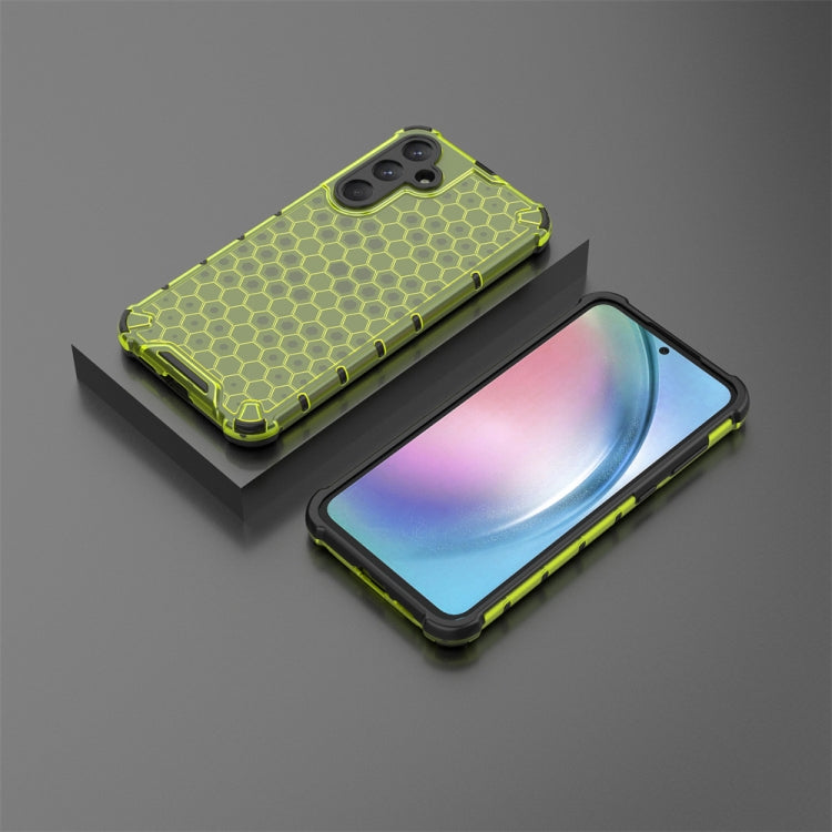 For Samsung Galaxy A55 Shockproof Honeycomb Phone Case(Green)
