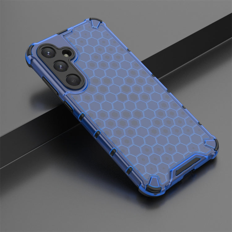 For Samsung Galaxy A55 Shockproof Honeycomb Phone Case(Blue)