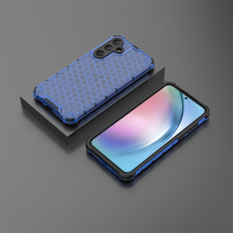 For Samsung Galaxy A55 Shockproof Honeycomb Phone Case(Blue)
