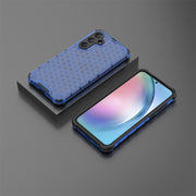 For Samsung Galaxy A55 Shockproof Honeycomb Phone Case(Blue)