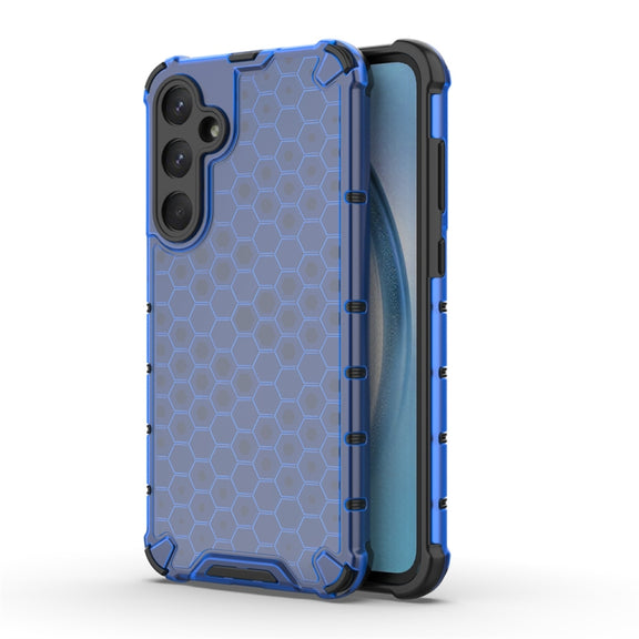 For Samsung Galaxy A55 Shockproof Honeycomb Phone Case(Blue)