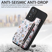 For Redmi Note 13 Pro+ 5G Retro Painted Zipper Wallet Back Phone Case(Black)