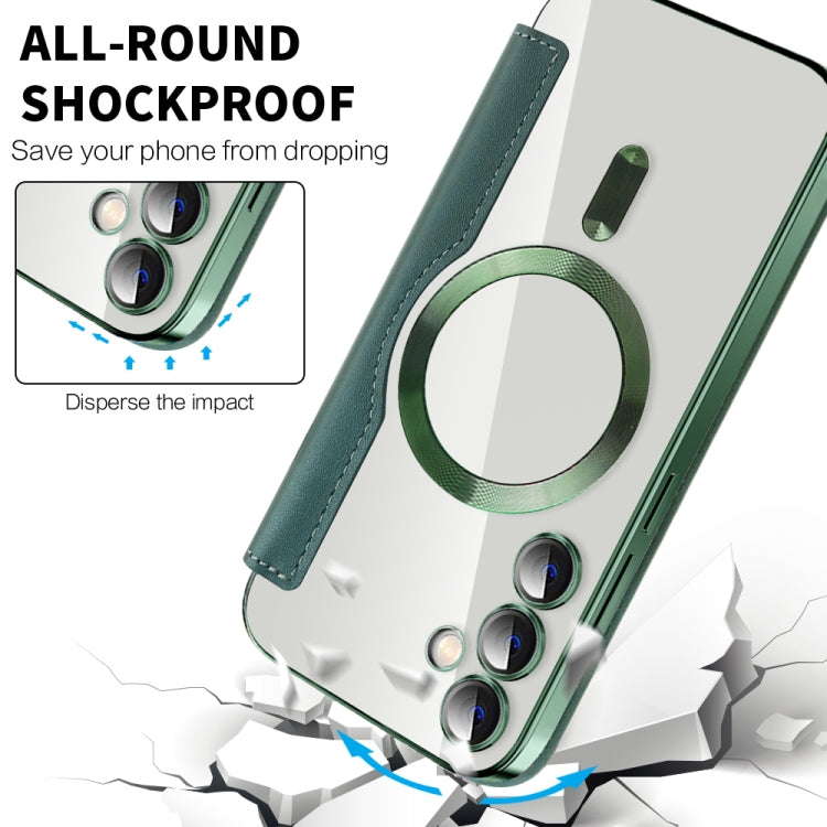 For Samsung Galaxy S23 FE 5G MagSafe Magnetic RFID Anti-theft Leather Phone Case(Green)
