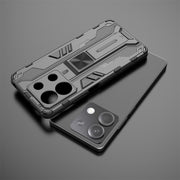 For Redmi Note 13 5G Supersonic Armor PC Hybrid TPU Phone Case(Black)