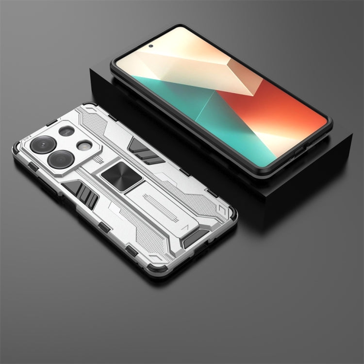 For Redmi Note 13 5G Supersonic Armor PC Hybrid TPU Phone Case(Silver)