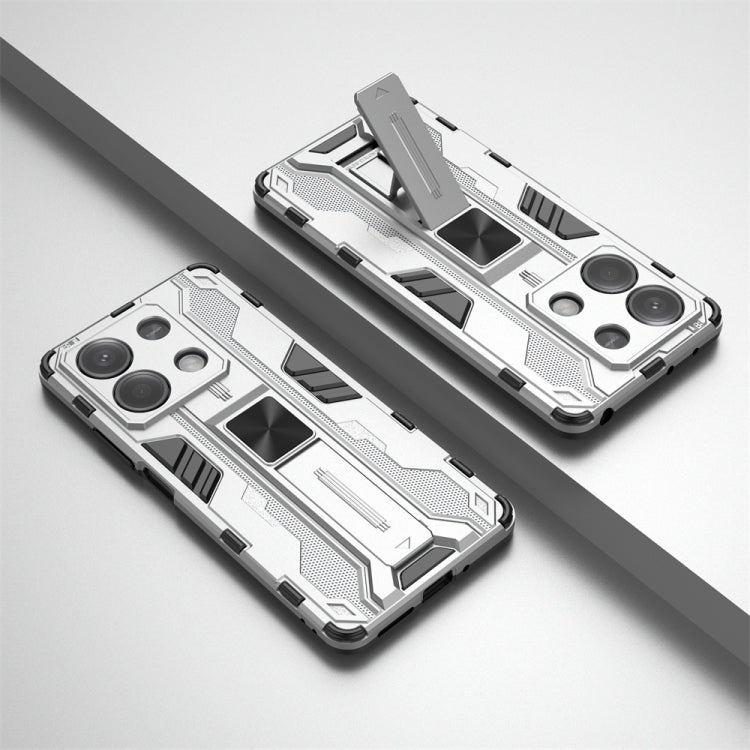 For Redmi Note 13 5G Supersonic Armor PC Hybrid TPU Phone Case(Silver)