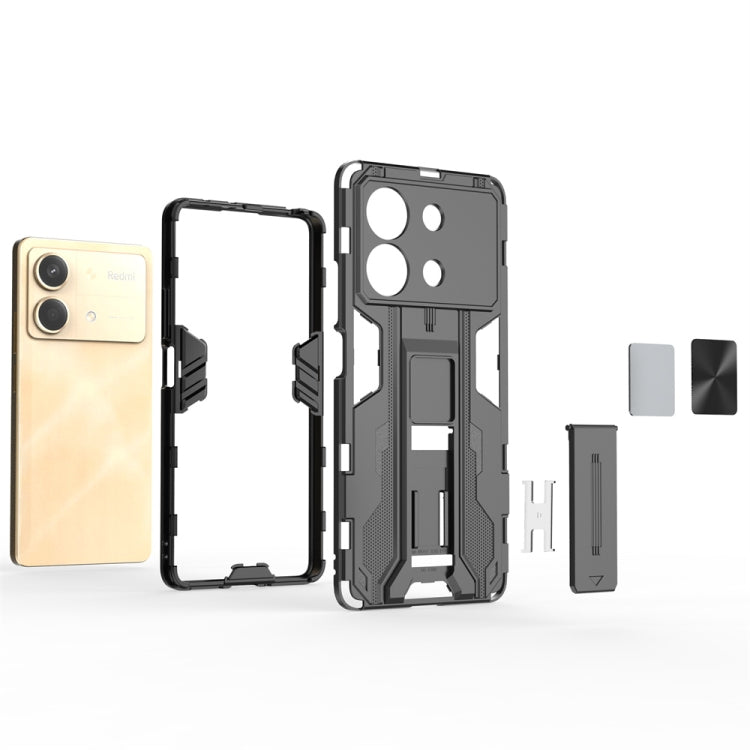 For Redmi Note 13R Pro Supersonic Armor PC Hybrid TPU Phone Case(Red)