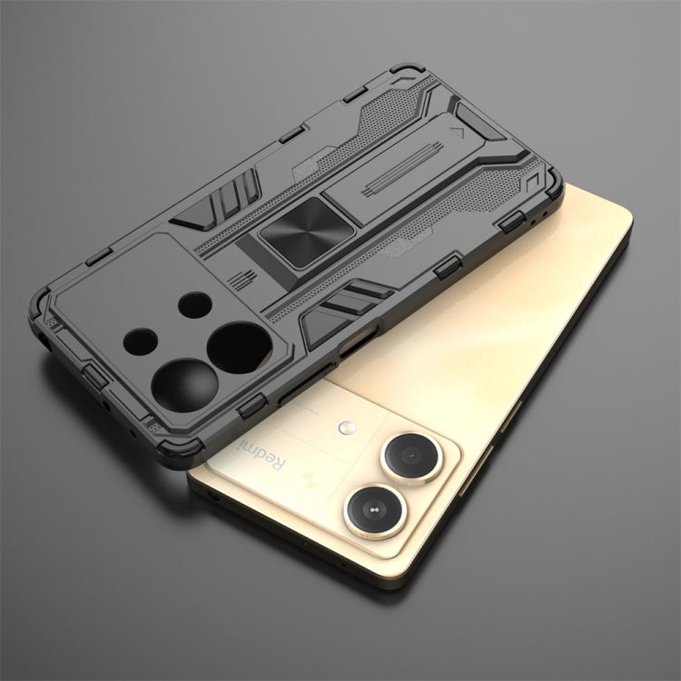 For Redmi Note 13R Pro Supersonic Armor PC Hybrid TPU Phone Case(Red)