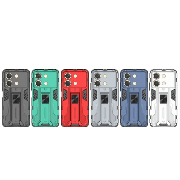 For Redmi Note 13R Pro Supersonic Armor PC Hybrid TPU Phone Case(Grey)