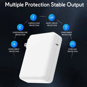 PD3.1 140W USB-C PD Laptop Power Adapter + 2m 5A USB-C to USB-C Data Cable EU Plug