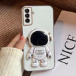 For Samsung Galaxy A34 5G Electroplating Astronaut Holder Phone Case(White) - Galaxy Phone Cases by PMC TechLife | Online Shopping South Africa | PMC TechLife