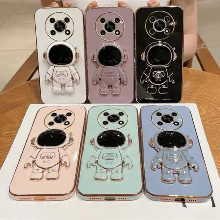 For Huawei Mate 50 Pro Electroplating Astronaut Holder Phone Case(Black)
