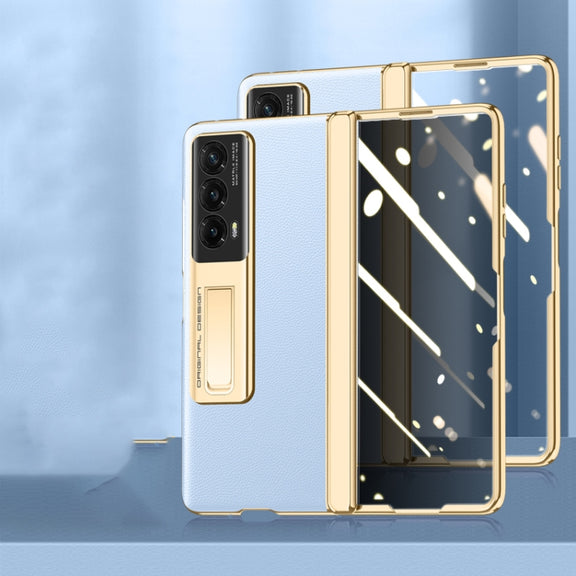 For Honor Magic Vs2 Electroplated Case-film Integral Hinge Shockproof Phone Case(Blue)