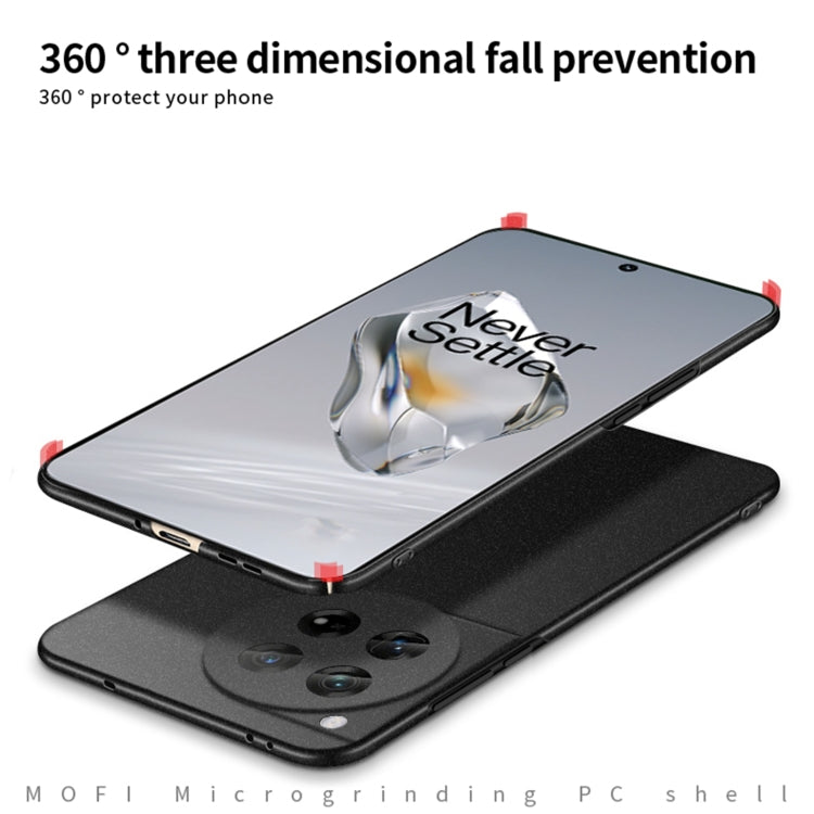 For OnePlus 12 MOFI Fandun Series Frosted PC Ultra-thin All-inclusive Phone Case(Black)