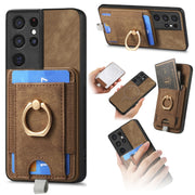 For Samsung Galaxy S25 Ultra 5G Retro Splitable Magnetic Card Bag Leather Phone Case(Brown)