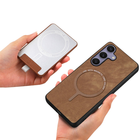 For Samsung Galaxy S25 Ultra 5G Retro Splitable Magnetic Card Bag Leather Phone Case(Brown)
