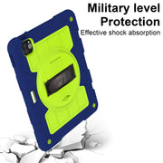 For iPad Air 11 2024 Silicone Hybrid PC Shockproof Tablet Case with Shoulder Strap(Tibetan Turquoise)