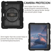 For iPad Pro 11 2024 Silicone Hybrid PC Shockproof Tablet Case with Shoulder Strap(Black)