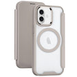 For iPhone 16 RFID Blocking Adsorption Flip MagSafe Leather Phone Case(Khaki) - free shipping - PMC TechLife - Order now!