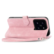 For Xiaomi 14 Pro Embossed Flower Zipper Leather Phone Case(Pink)