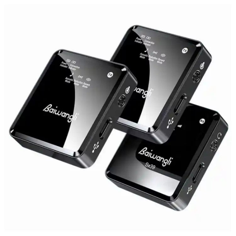 SX39 For iPhone Lavalier Wireless Noise Reduction Microphone with Dual Transmitter + Receiver