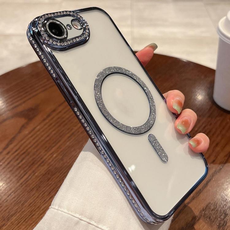For iPhone 16e Diamond Plated MagSafe TPU Phone Case(Blue)