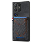 For Samsung Galaxy S25 Ultra 5G Denim Texture Leather Skin Phone Case with Card Slot(Black)