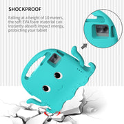 For Samsung Galaxy Tab S9 / S9 FE / S7 / S8 Octopus Style EVA Hybrid PC Shockproof Tablet Case with Strap(Glacial Green)